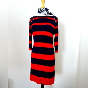 Banana Republic, Nautical dress, Blue and red horizontal stripes, Size XS ⚓️